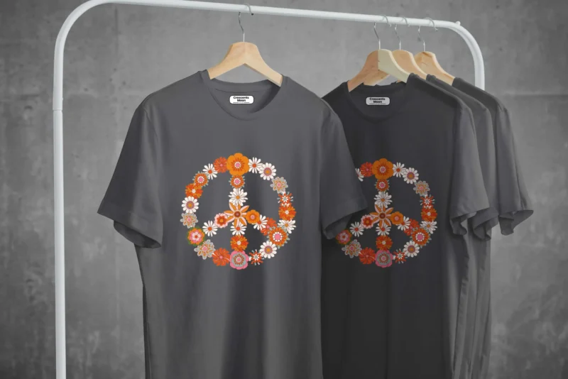 Floral Black Oversized Tees