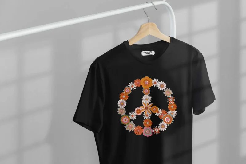 Floral Black Oversized Tees