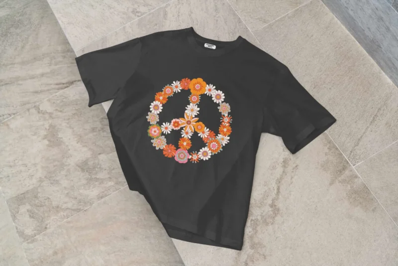 Floral Black Oversized Tees