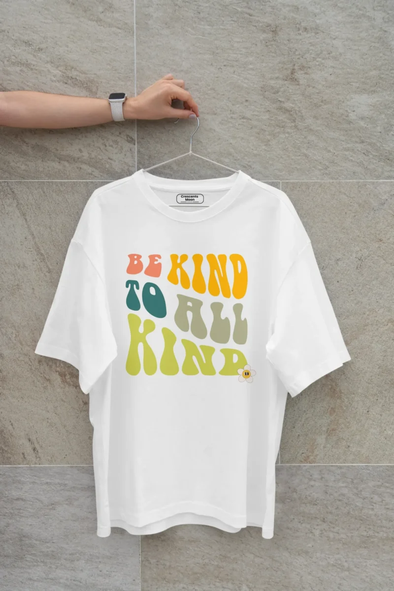 Be Kind White Oversized Tee