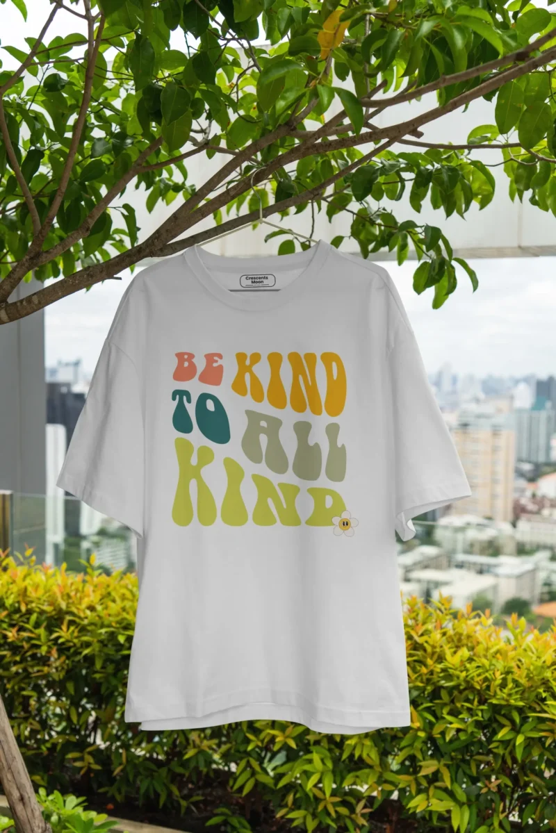 Be Kind White Oversized Tee